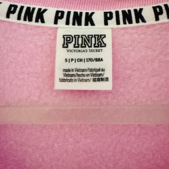 VS PINK Pastel Pink Colorblock Quarter Zip Sweatshirt S Preppy Soft Girl EUC - Picture 6 of 8